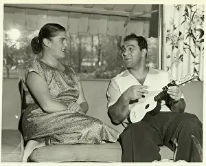 Rocky Marciano Playing Ukulele for Wife