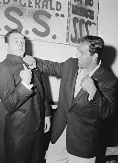 Rocky Marciano Swinging at Marlo Brando