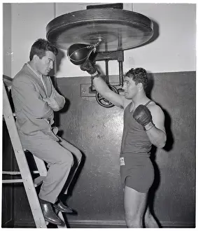 Rocky Marciano Watching Rocky Graziano Work Out