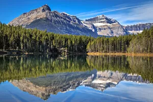 Images Dated 14th September 2016: Rocky Mountains Reflected In Herbert Lake, Banff National Park, Alberta, Canada