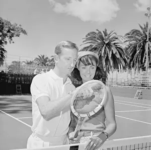 Racquet Prints: Rod Laver and His Wife at Tournament