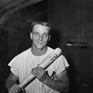 Rodger Maris Holding Bat