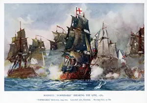 Rodney's HMS Formidable Breaking The Line, 1782
