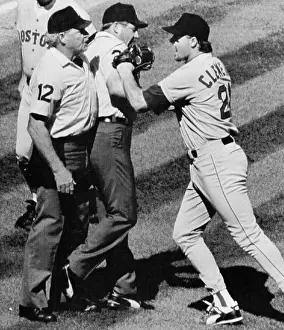 Roger Clemens in Dispute with Umpire