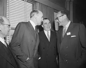 Roger Makins Conferring With Colleagues