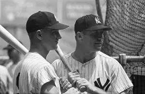 Roger Maris and Mickey Mantle Holding Bats