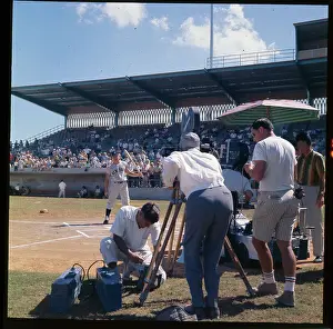 Roger Maris on Set of Movie
