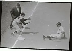 Roger Maris Sliding into Third Base