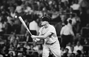 Roger Maris Waiting for Pitch During Baseball Game