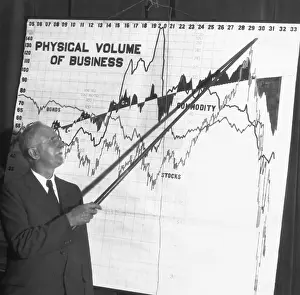 Roger W. Babson Pointing to a Graph