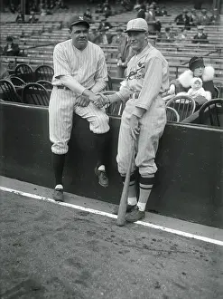 Rogers Hornsby and Babe Ruth Shaking Hands