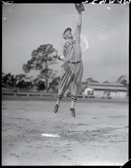 Rogers Hornsby Catching Ball in NY Giants Uniform