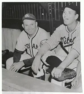Rogers Hornsby and Dizzy Dean Sitting in Dugout