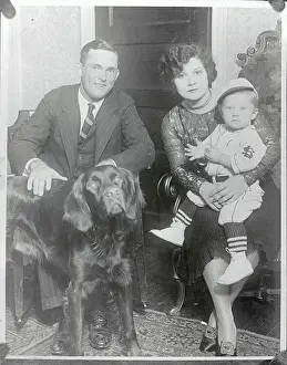 Louis Prints: Rogers Hornsby and Family with Their Dog
