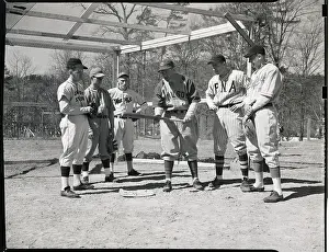 Teaching Prints: Rogers Hornsby Instructs Boys How To Bunt
