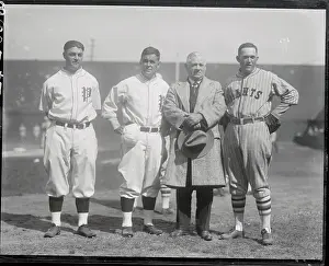 Rogers Hornsby and John McGraw with Hack Wilson and Stuffy McInnis