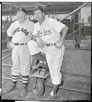 Rogers Hornsby and Mickey Livingston at Baseball Farm