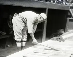 Bending Prints: Rogers Hornsby Picking Up Bat Dugout 21