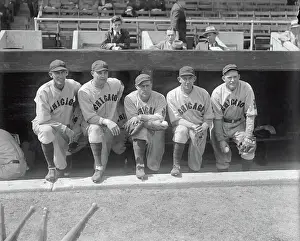 Rogers Hornsby Posing with Other Notable Chicago Cubs