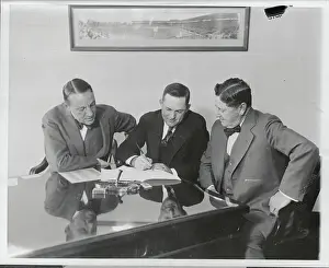 Rogers Hornsby Signing Contract with Cubs