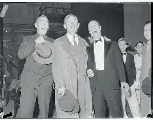 Joe E Prints: Will Rogers Standing With Colleagues