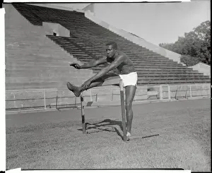 Princeton Prints: Roland Blackman Jumping Over Hurdle