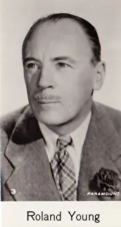 Roland Young, Film Stars series, collectible C T Bridgewater cigarette card, 1940