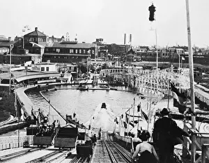 Amusement Park Prints: Roller Coaster Chute at Coney Island