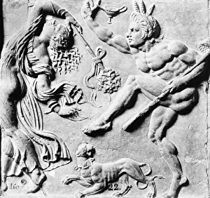 Roman Bas Relief Of Bacchus And Girl