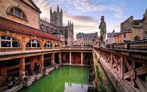 Images Dated 14th January 2014: The Roman Baths, Bath, Somerset, England