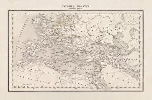 Images Dated 22nd April 2014: Roman Empire with provinces (115-117 AD), steel engraving, published 1861