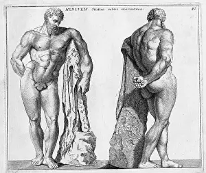 Fairy Tales Prints: The Roman god Hercules, marble statue from ancient Rome