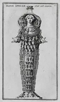 Goddesses Prints: The Roman goddess Diana, marble statue from ancient Rome