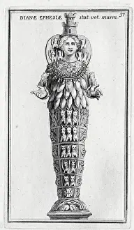 Goddesses Prints: The Roman goddess Diana, marble statue from ancient Rome