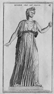 Artistically Prints: The Roman goddess Diana, marble statue from ancient Rome