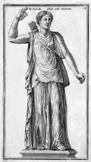 Artistically Prints: The Roman goddess Diana, marble statue from ancient Rome