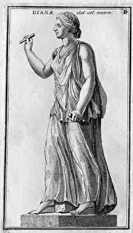 Artistically Prints: The Roman goddess Diana, marble statue from ancient Rome