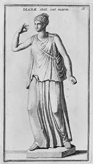 Artistically Prints: The Roman goddess Diana, marble statue from ancient Rome