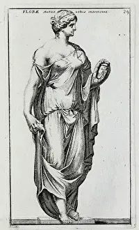 Goddesses Prints: The Roman goddess Flora, marble statue from ancient Rome