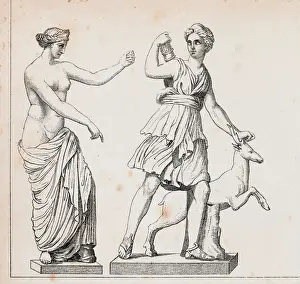 Roman goddess Venus of Capua or Aphrodite and Diana the Huntress