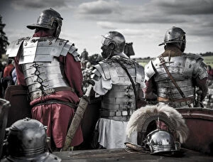 Images Dated 5th September 2015: Roman Legionnaire reenactors at Hadrians Wall, UK