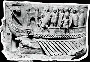 Teamwork Prints: Roman Relief Sculpture with Soldiers on Boat