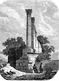 Provence Alpes Cote Dazur Prints: Roman ruins in Vernegues, Departement Bouches-du-Rhone in the region Provence-Alpes-Cote d'Azur around 1880