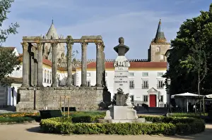 Neglected Prints: Roman Temple of Diana in Evora, UNESCO World Heritage Site, Alentejo, Portugal, Europe