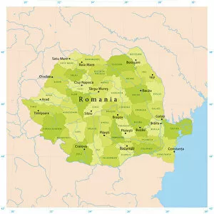 Images Dated 16th May 2018: Romania Vector Map
