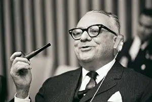 Venezuela Prints: Romulo Betancourt with Pipe and Ear Device
