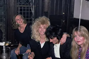 Huty30309 Prints: Ron And Jo Wood Attend Mick Jagger's 42nd Birthday Party
