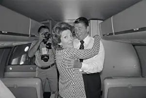 Ronald and Nancy Reagan Embracing