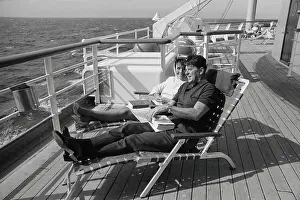 Ronald and Nancy Reagan Lounging in Chairs