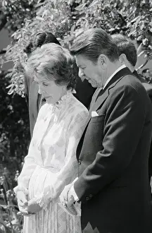 Ronald and Nancy Reagan During Prayer